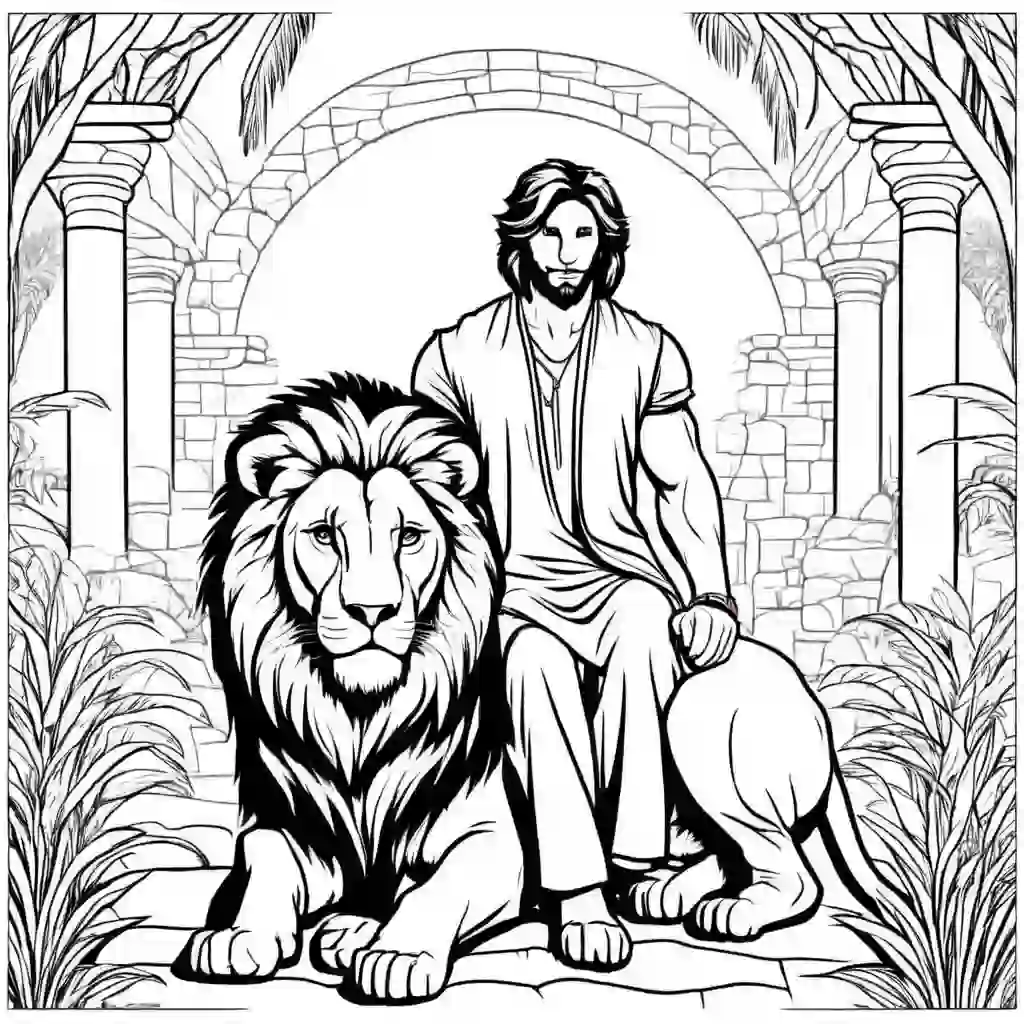 Daniel and the Lion's Den coloring pages